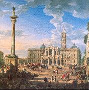 Panini, Giovanni Paolo The Plaza and Church of St. Maria Maggiore Spain oil painting reproduction